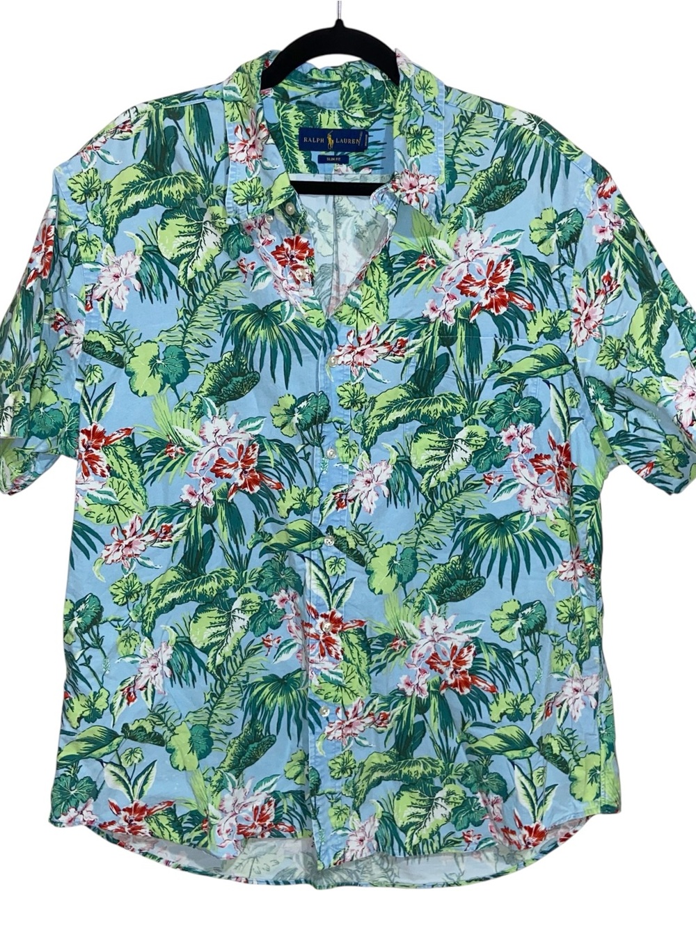 Polo Ralph Lauren Shirt Mens XXL Floral Camp Hawaiian Button Aloha Tropical